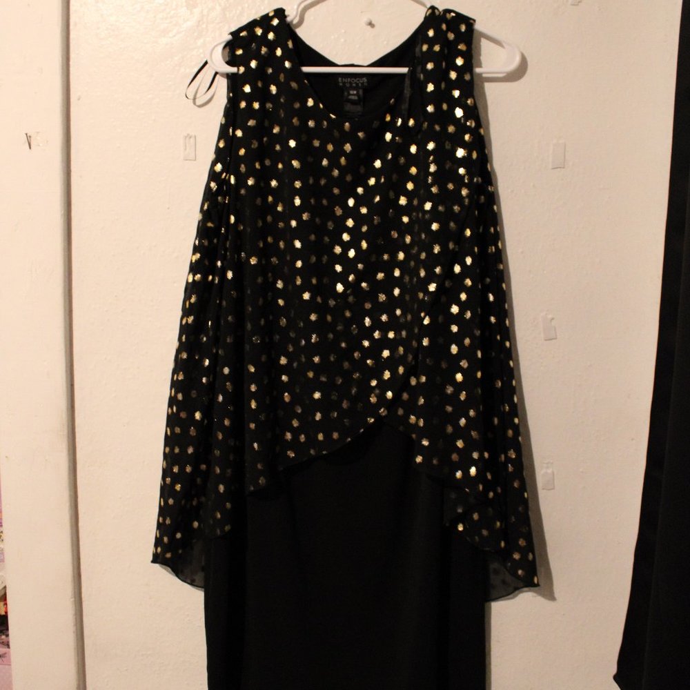 Black with Golden Sleeveless Dress